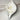Handmade white and gold flecks leaf shaped soap dish with draining spout sealed with natural beeswax